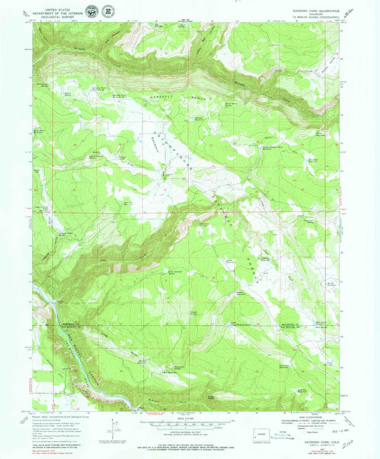 Classic USGS Sanborn Park Colorado 7.5'x7.5' Topo Map Image