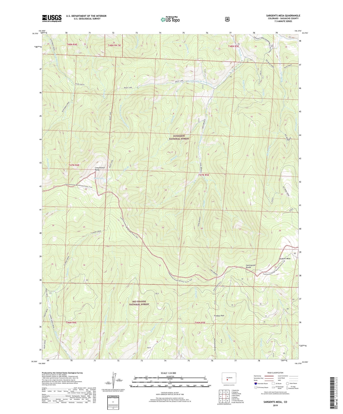 Sargents Mesa Colorado US Topo Map Image