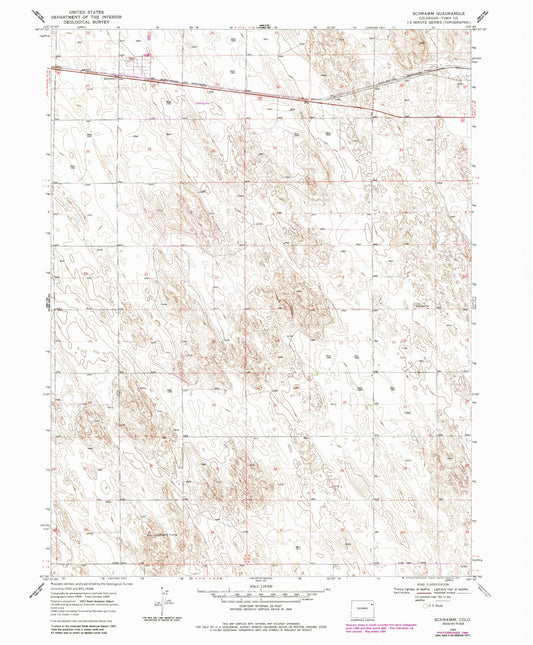 Classic USGS Schramm Colorado 7.5'x7.5' Topo Map Image