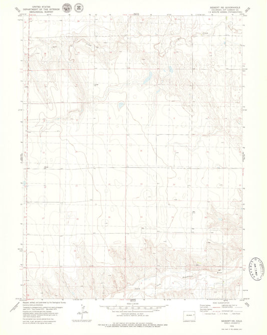 Classic USGS Seibert NE Colorado 7.5'x7.5' Topo Map Image