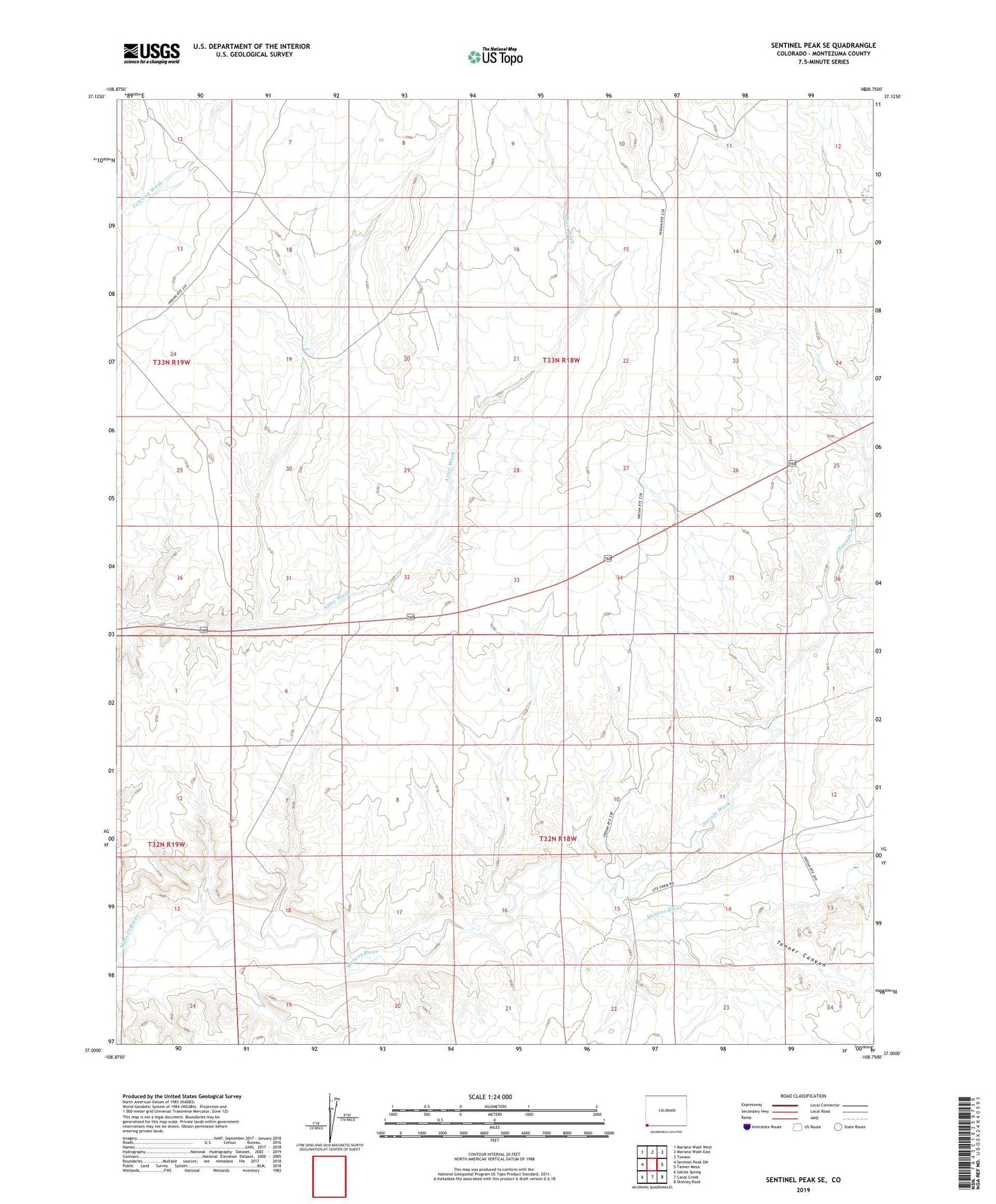 Sentinel Peak SE Colorado US Topo Map Image
