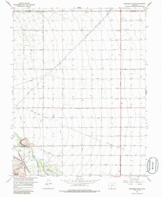 Classic USGS Sevenmile Plaza Colorado 7.5'x7.5' Topo Map Image