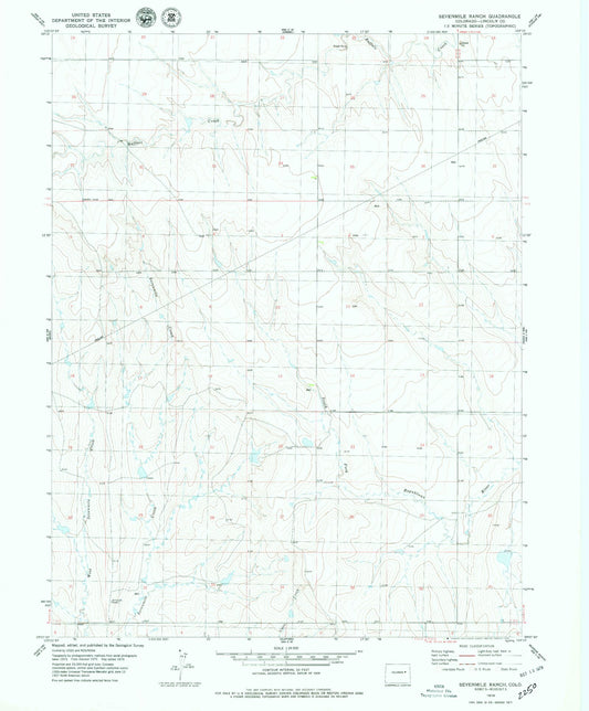 Classic USGS Sevenmile Ranch Colorado 7.5'x7.5' Topo Map Image