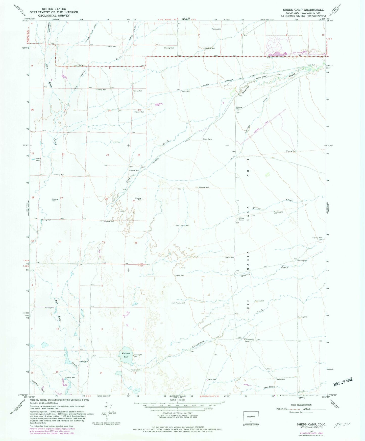 Classic USGS Sheds Camp Colorado 7.5'x7.5' Topo Map Image