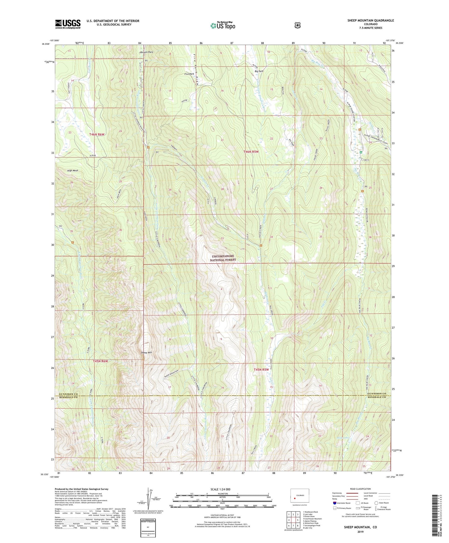 Sheep Mountain Colorado US Topo Map Image