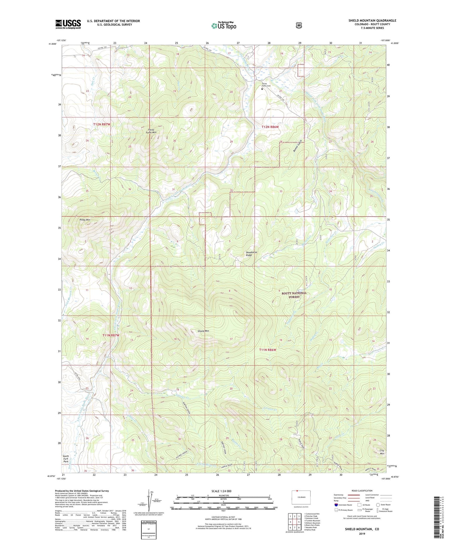 Shield Mountain Colorado US Topo Map Image