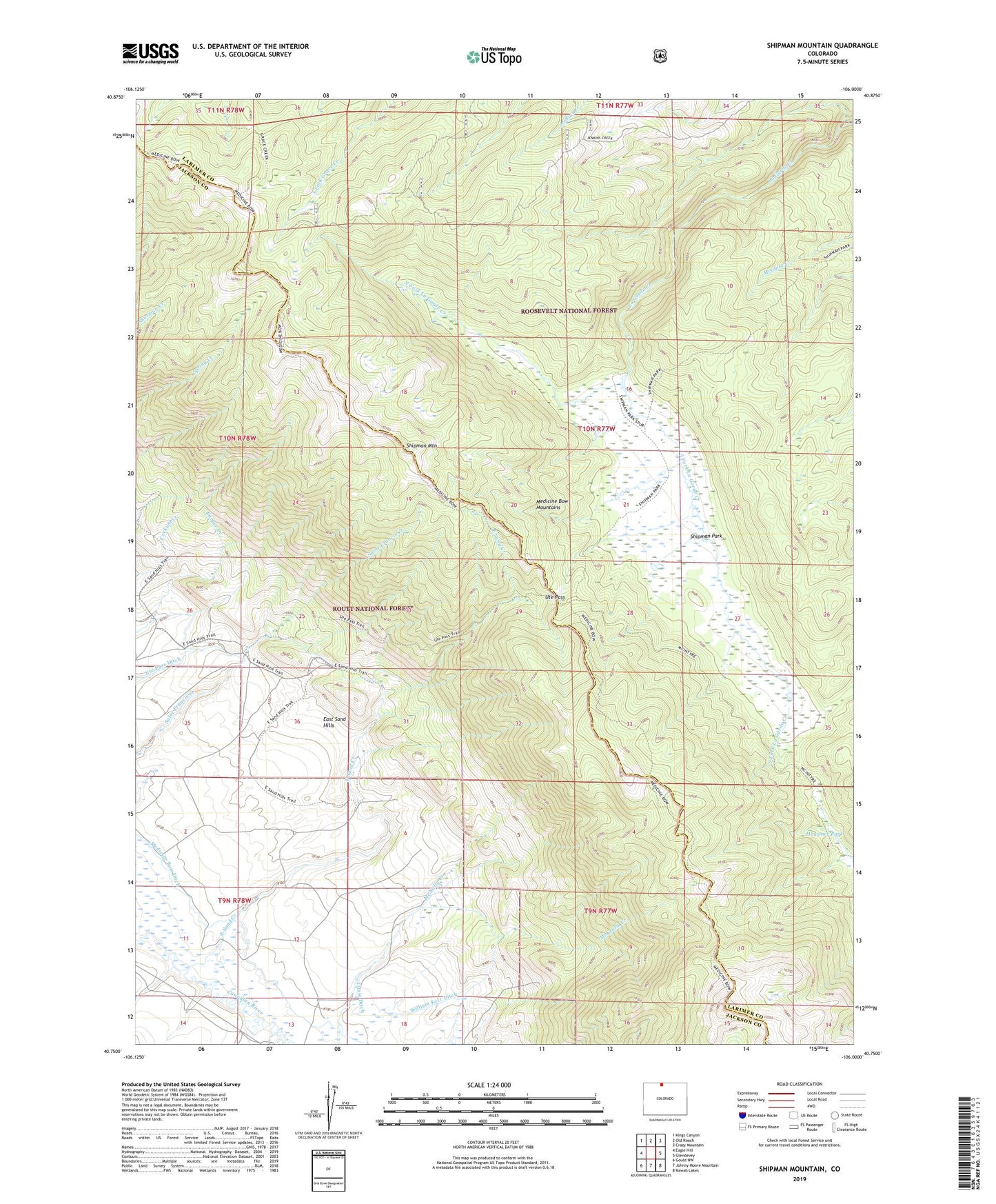 Shipman Mountain Colorado US Topo Map Image