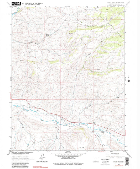 Classic USGS Signal Peak Colorado 7.5'x7.5' Topo Map Image