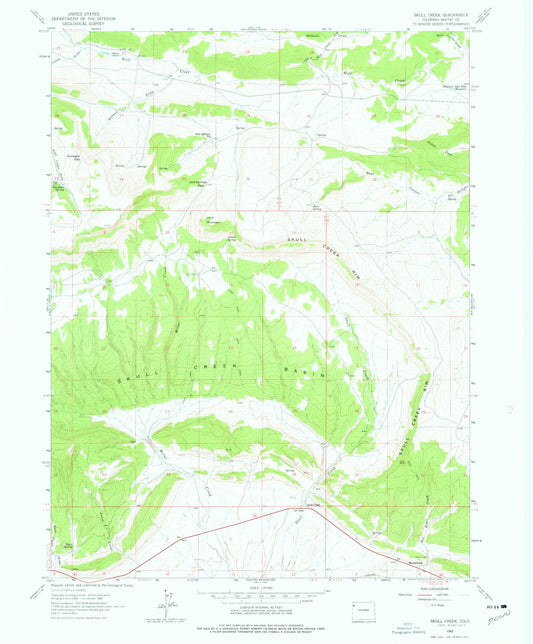 Classic USGS Skull Creek Colorado 7.5'x7.5' Topo Map Image