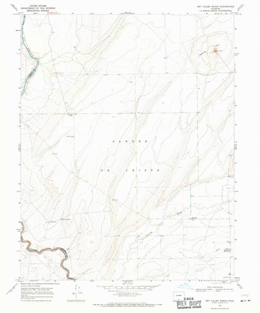 Classic USGS Sky Valley Ranch Colorado 7.5'x7.5' Topo Map Image