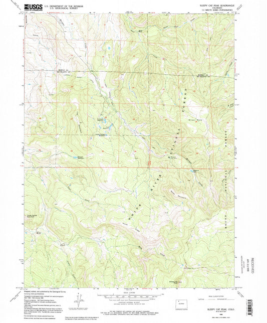 USGS Classic Sleepy Cat Peak Colorado 7.5'x7.5' Topo Map Image