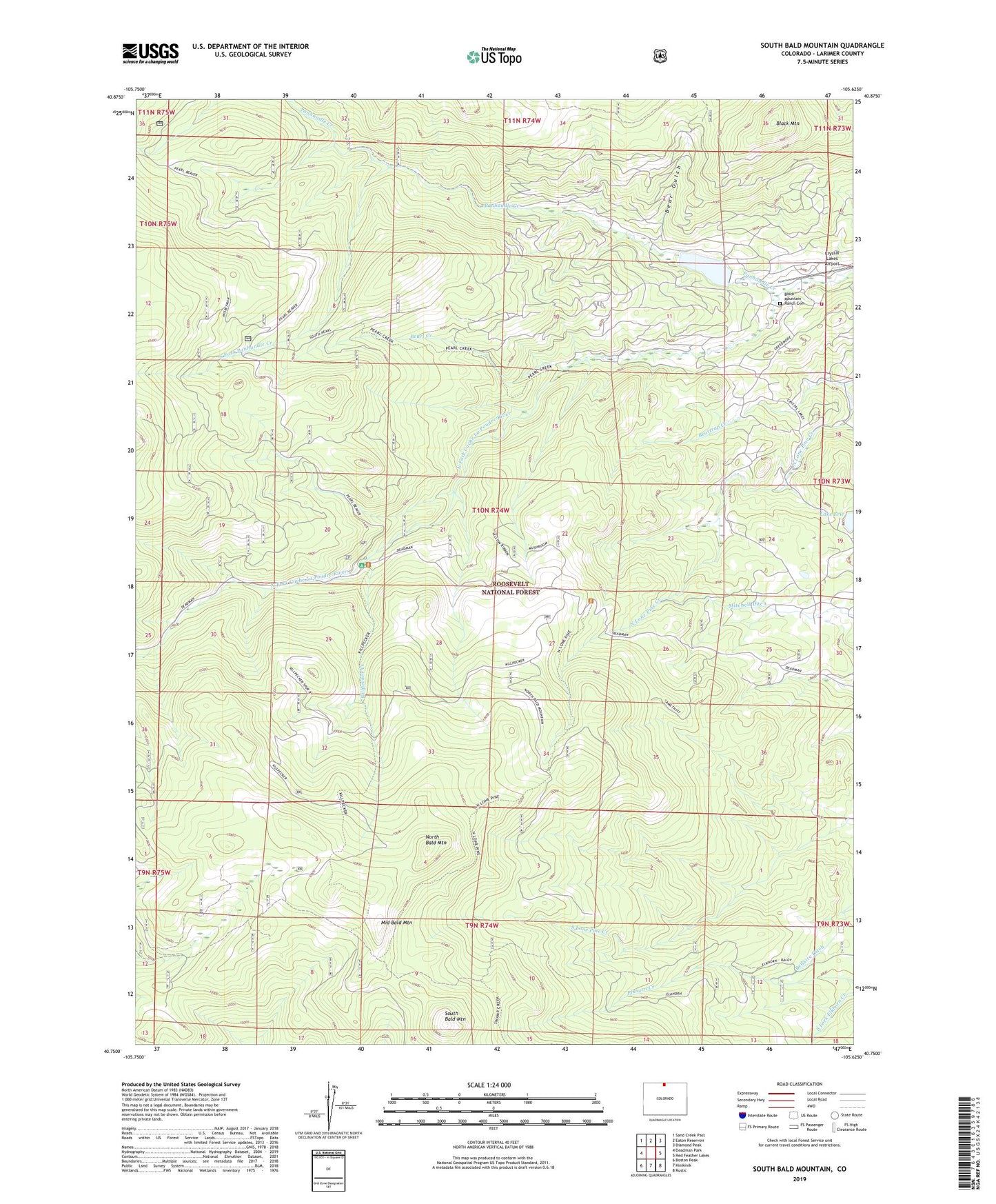 South Bald Mountain Colorado US Topo Map Image