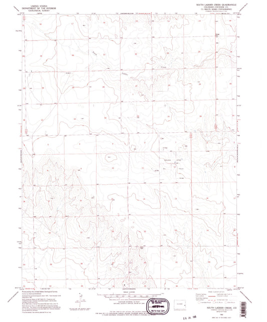 Classic USGS South Ladder Creek Colorado 7.5'x7.5' Topo Map Image