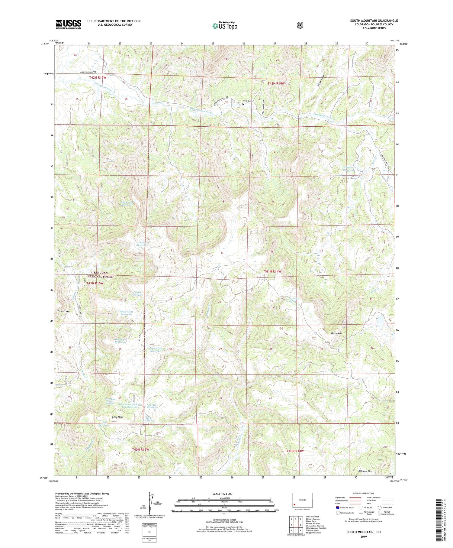 South Mountain Colorado US Topo Map Image