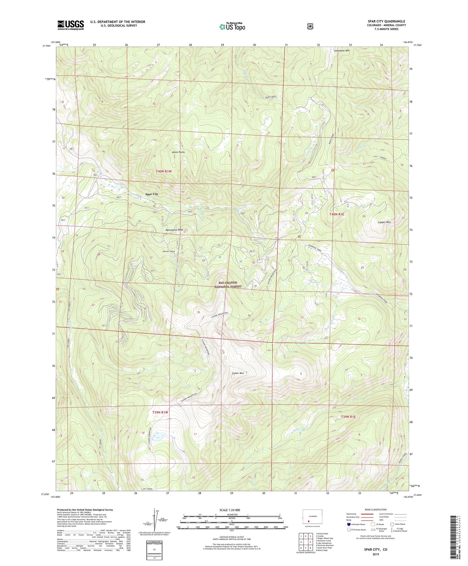 Spar City Colorado US Topo Map Image