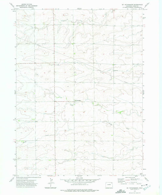 Classic USGS Saint Petersburg Colorado 7.5'x7.5' Topo Map Image