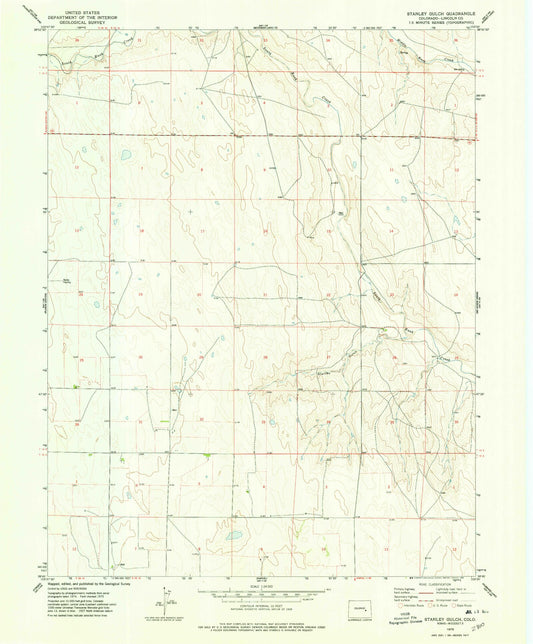 Classic USGS Stanley Gulch Colorado 7.5'x7.5' Topo Map Image