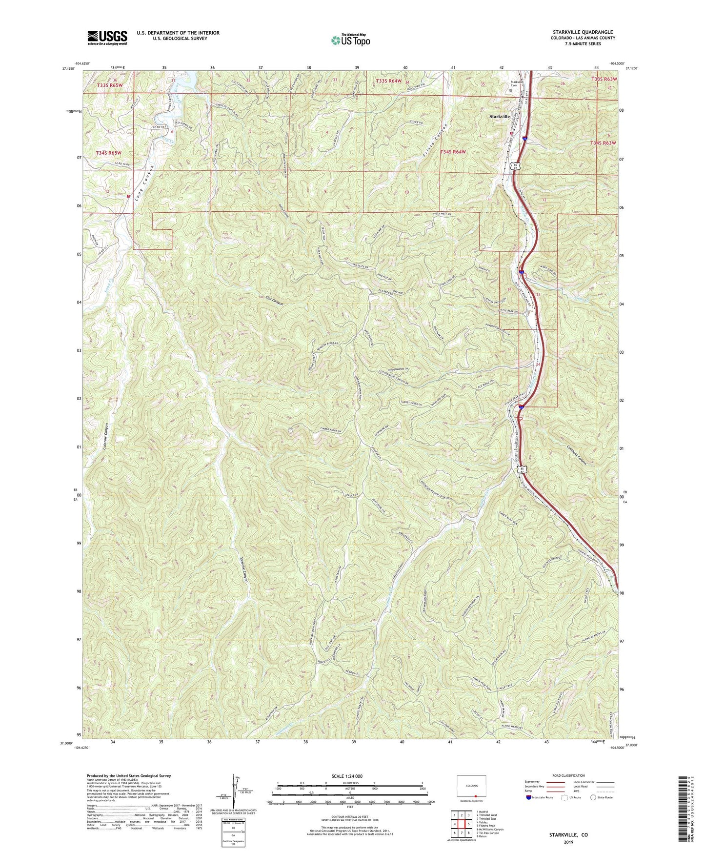 Starkville Colorado US Topo Map Image