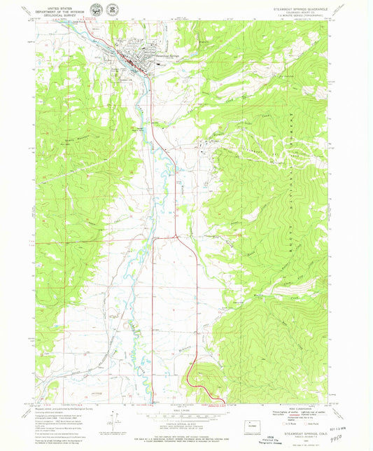 Classic USGS Steamboat Springs Colorado 7.5'x7.5' Topo Map Image