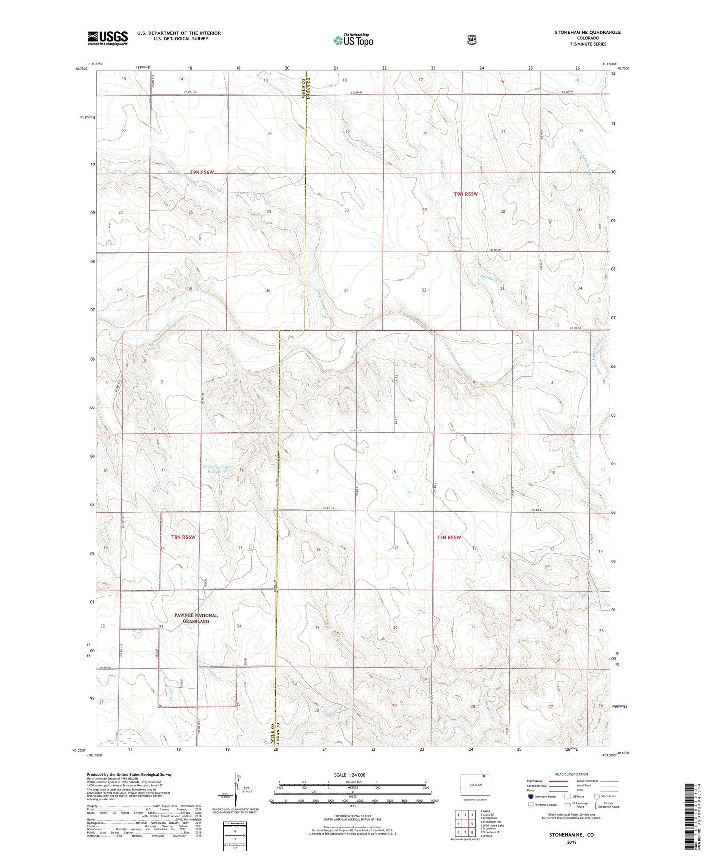 Stoneham NE Colorado US Topo Map Image