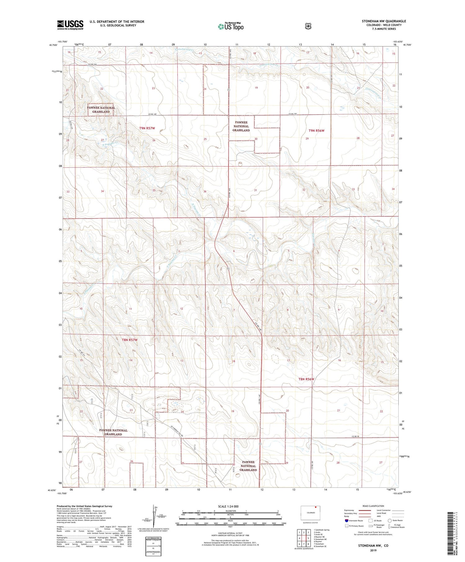 Stoneham NW Colorado US Topo Map Image