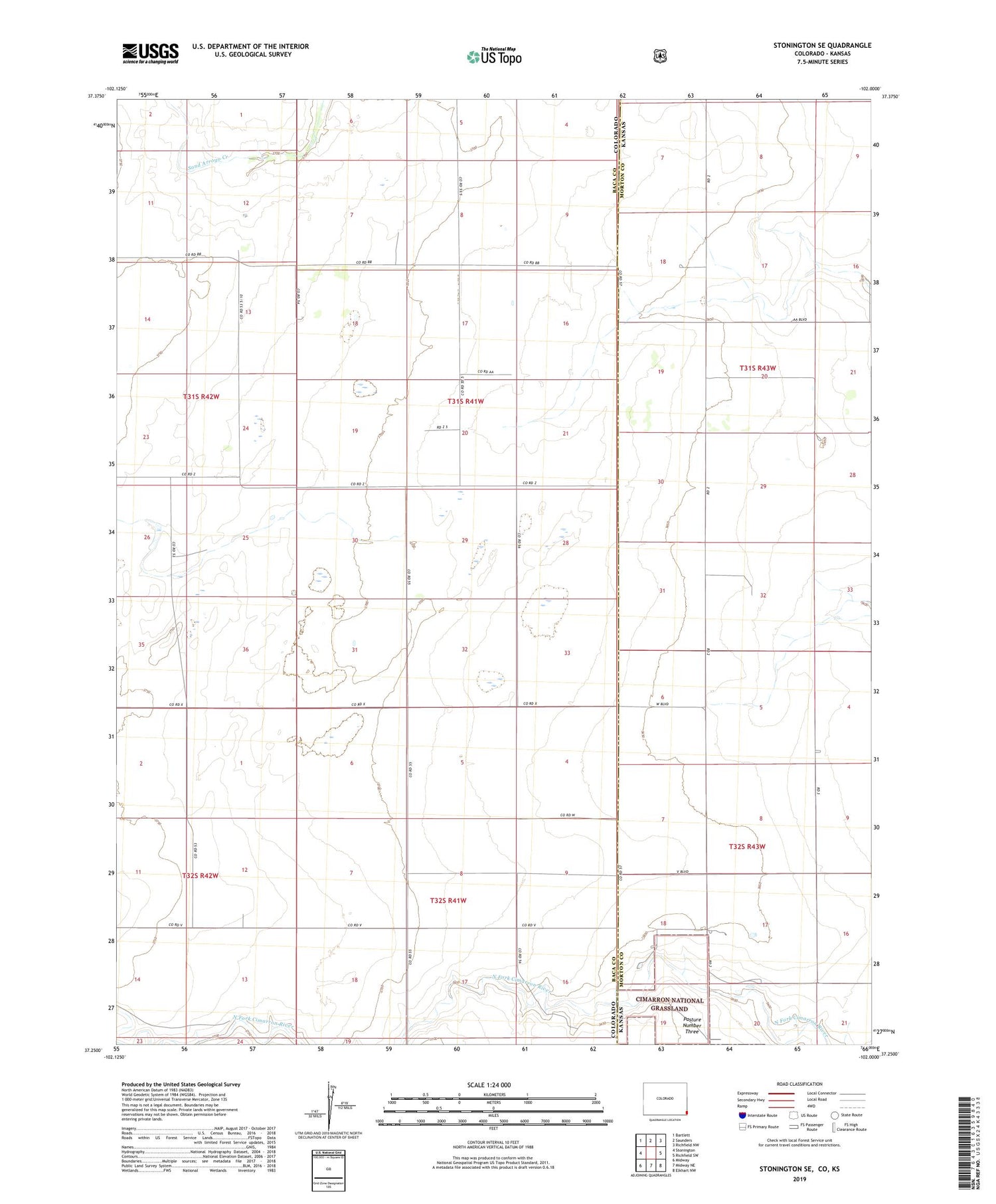 Stonington SE Colorado US Topo Map Image