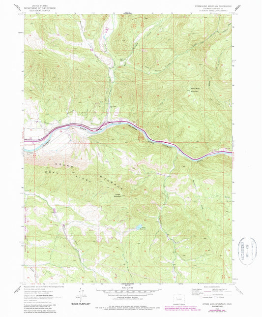 Classic USGS Storm King Mountain Colorado 7.5'x7.5' Topo Map Image
