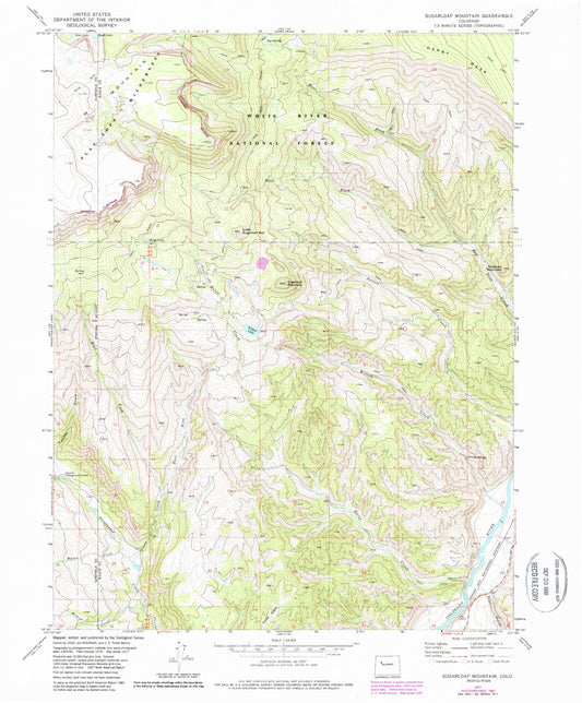 Classic USGS Sugarloaf Mountain Colorado 7.5'x7.5' Topo Map Image