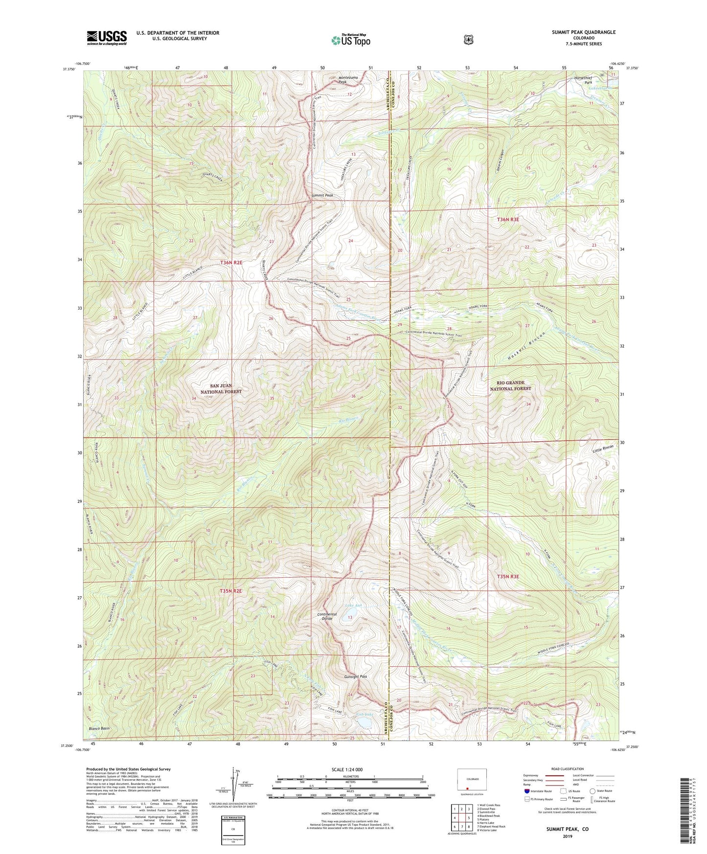 Summit Peak Colorado US Topo Map Image