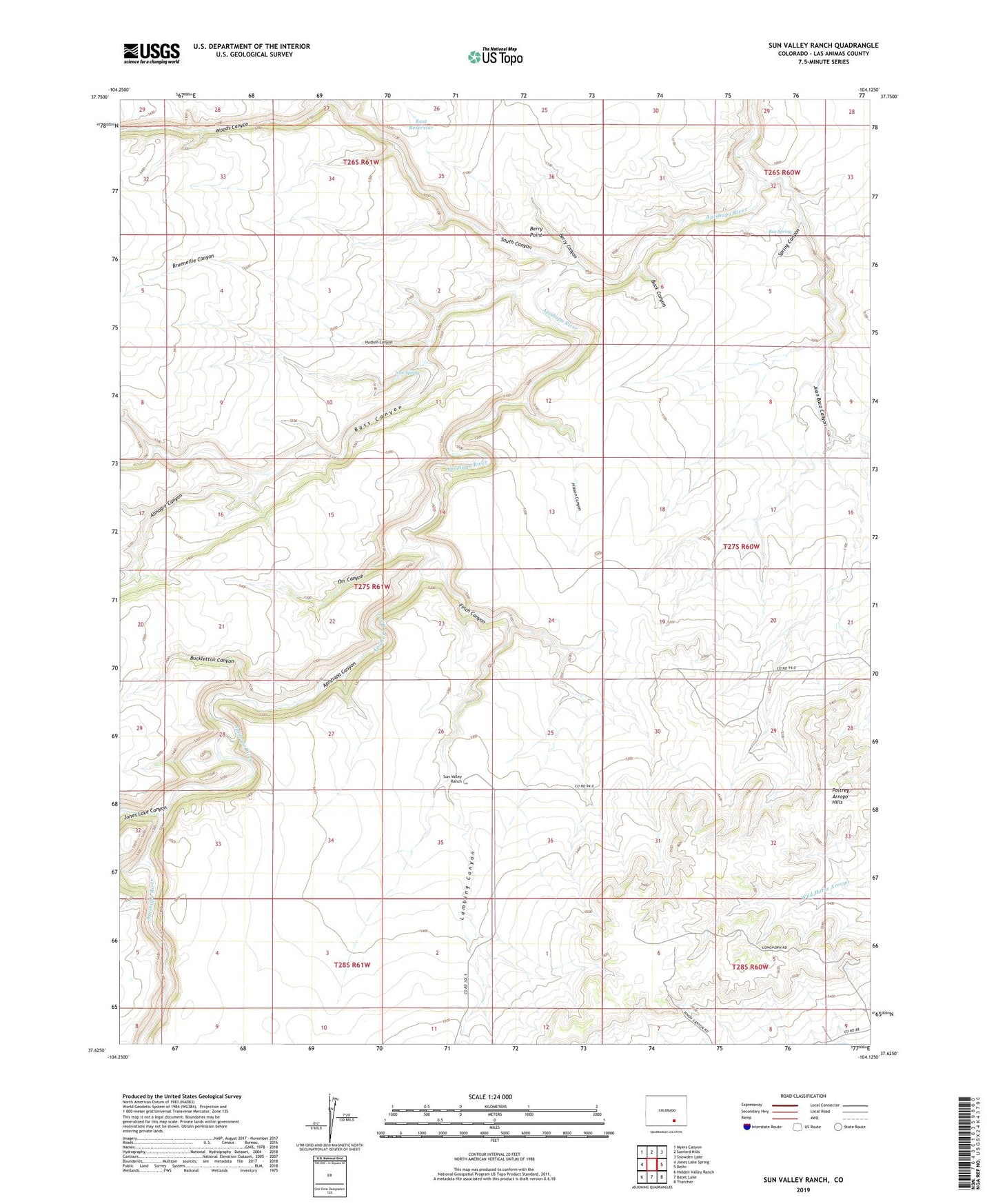 Sun Valley Ranch Colorado US Topo Map Image