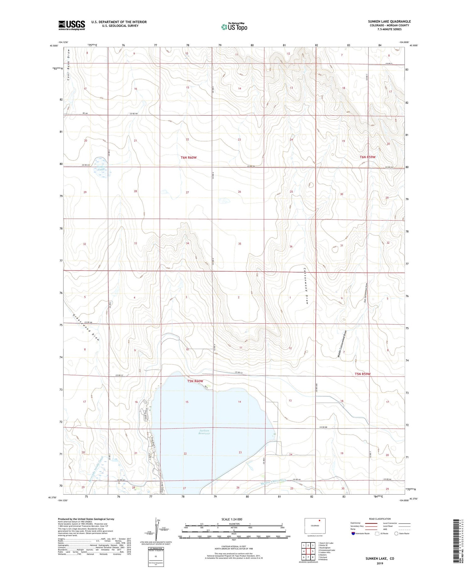 Sunken Lake Colorado US Topo Map Image