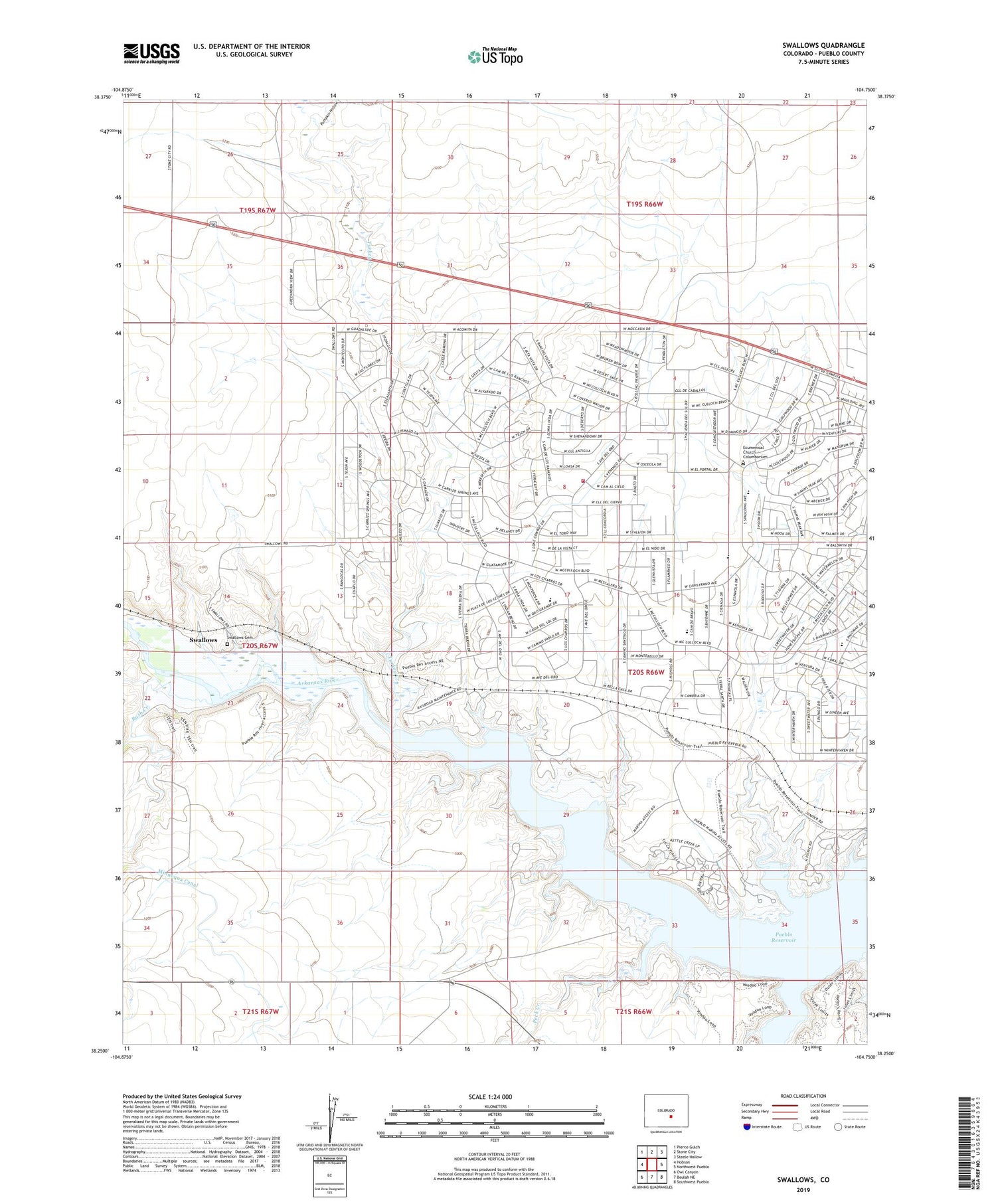 Swallows Colorado US Topo Map Image