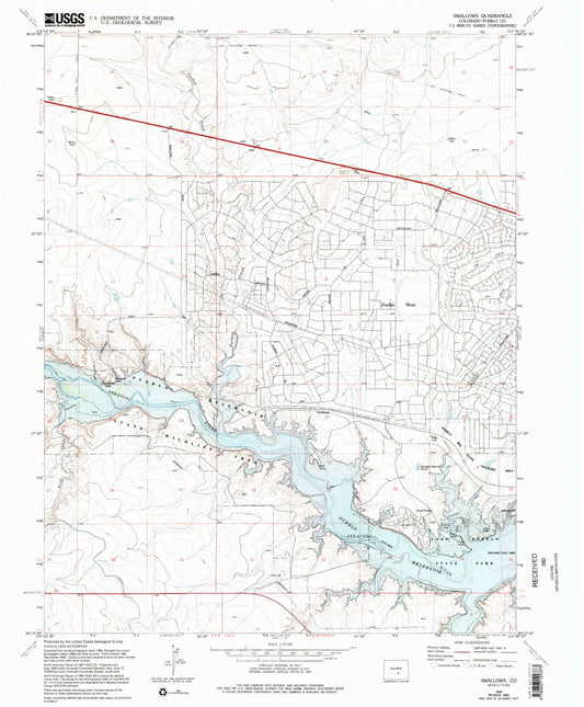 Classic USGS Swallows Colorado 7.5'x7.5' Topo Map Image