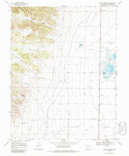 Classic USGS Swede Corners Colorado 7.5'x7.5' Topo Map Image