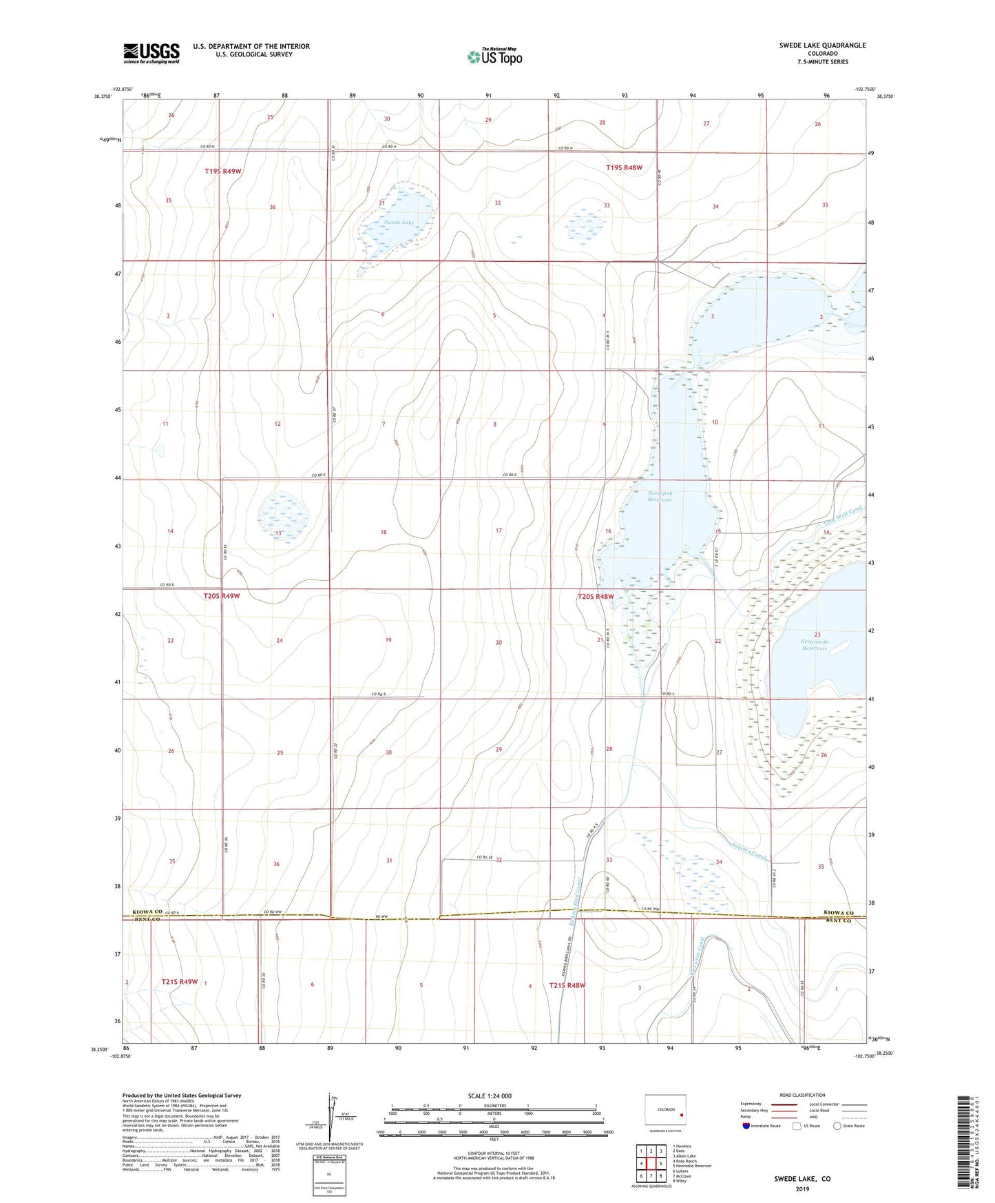 Swede Lake Colorado US Topo Map Image