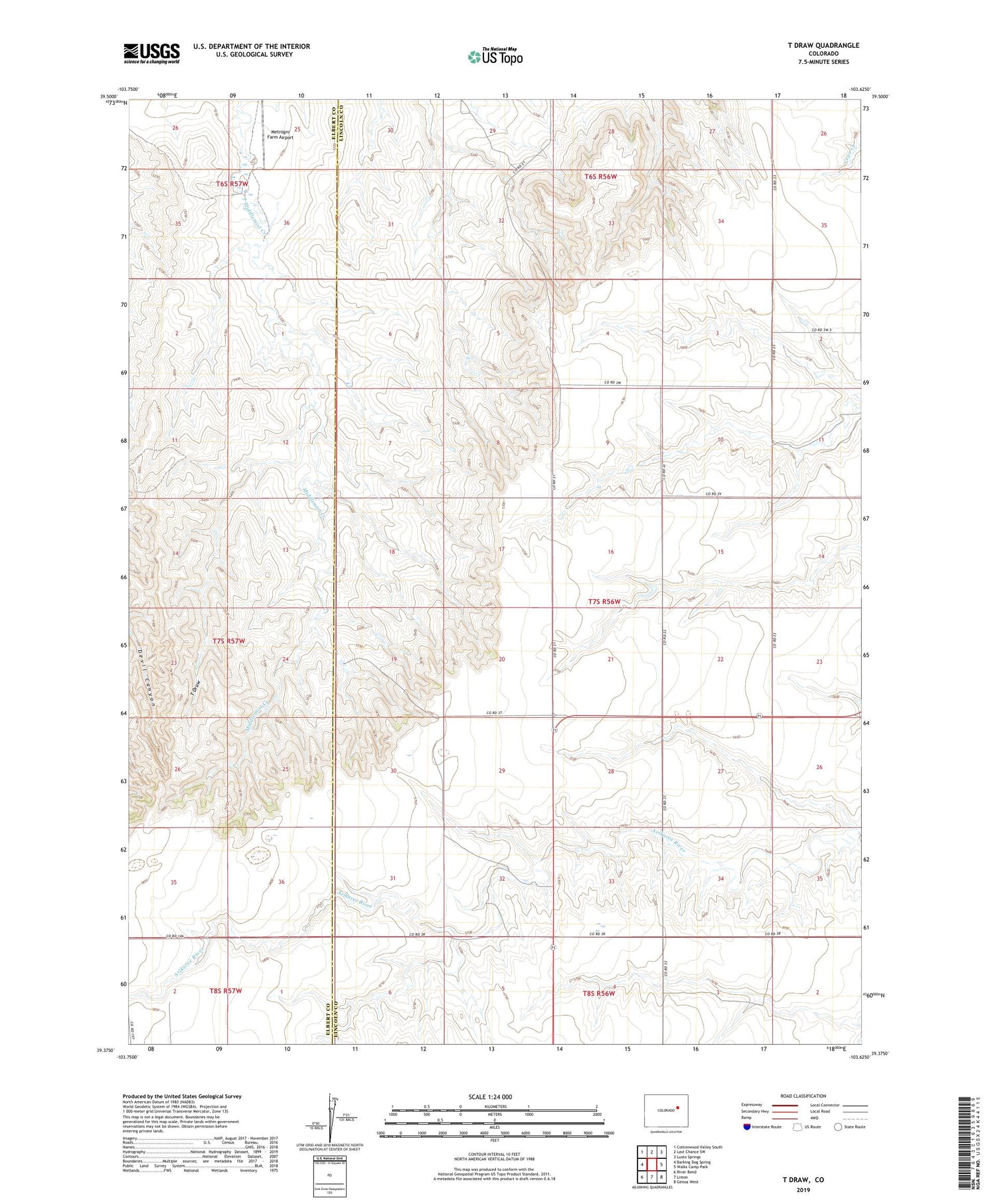 T Draw Colorado US Topo Map Image