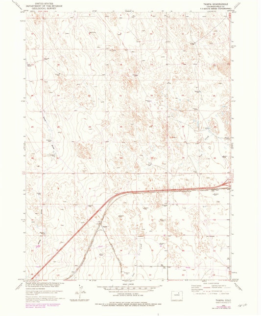 Classic USGS Tampa Colorado 7.5'x7.5' Topo Map Image