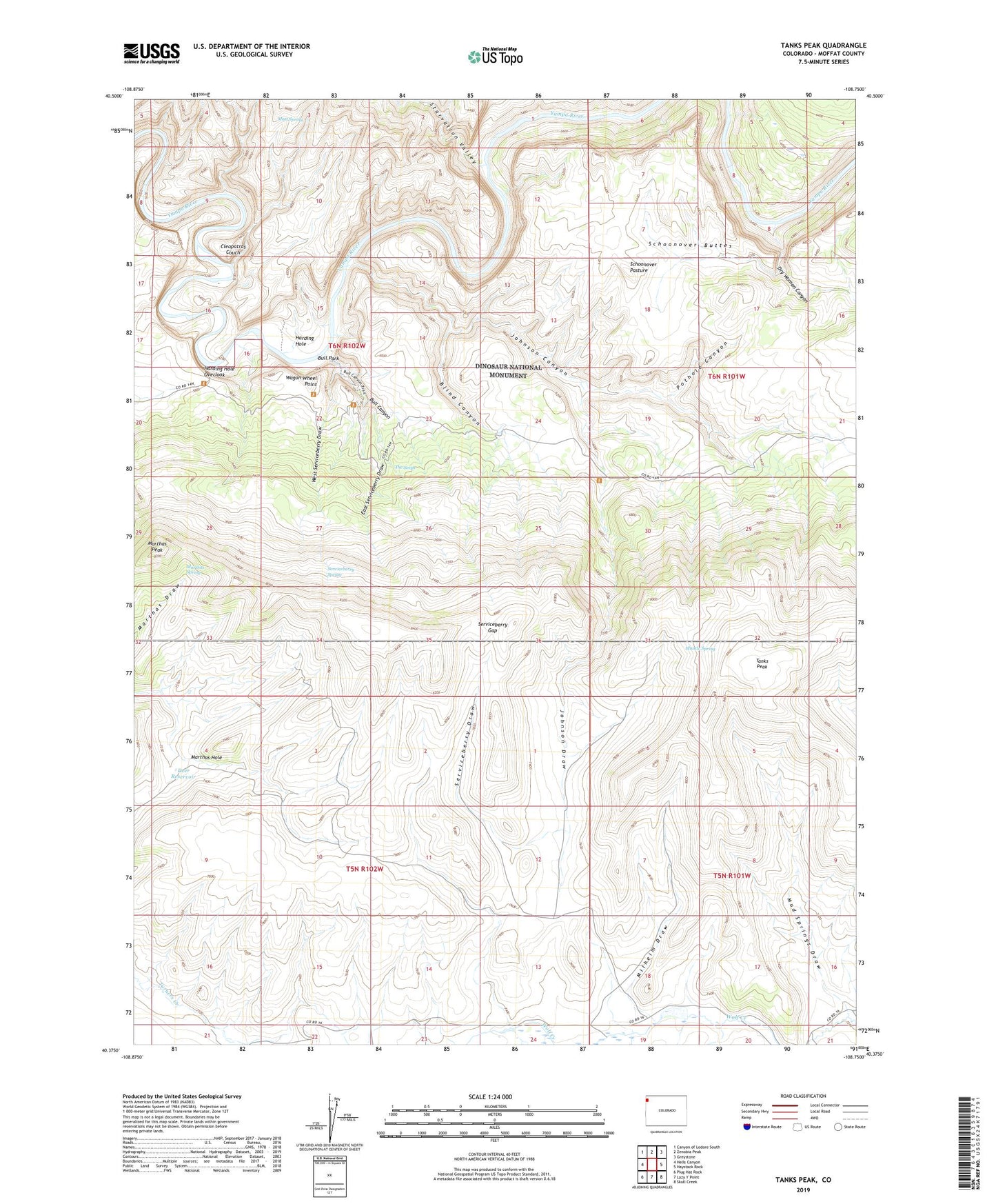 Tanks Peak Colorado US Topo Map Image