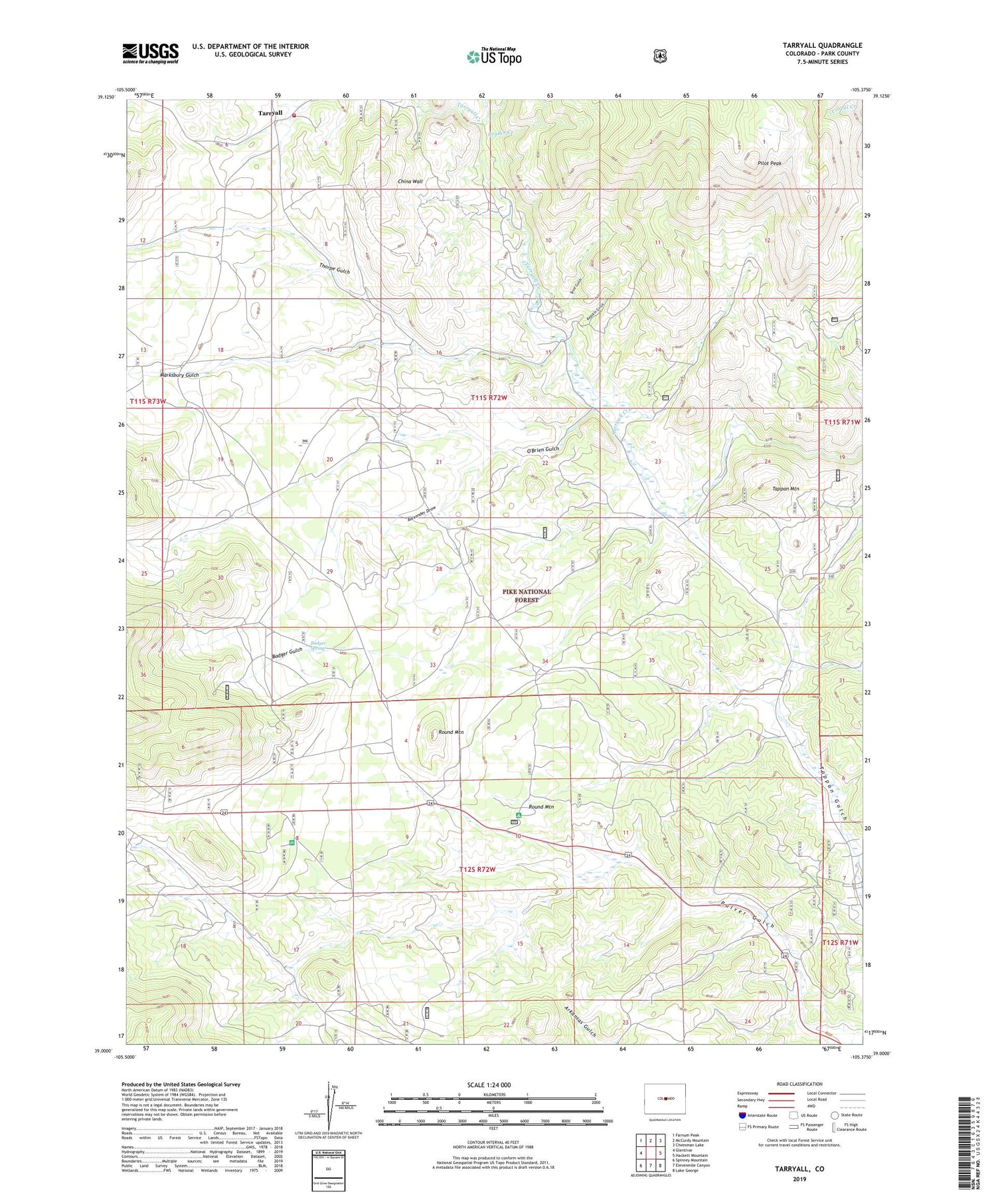 Tarryall Colorado US Topo Map Image