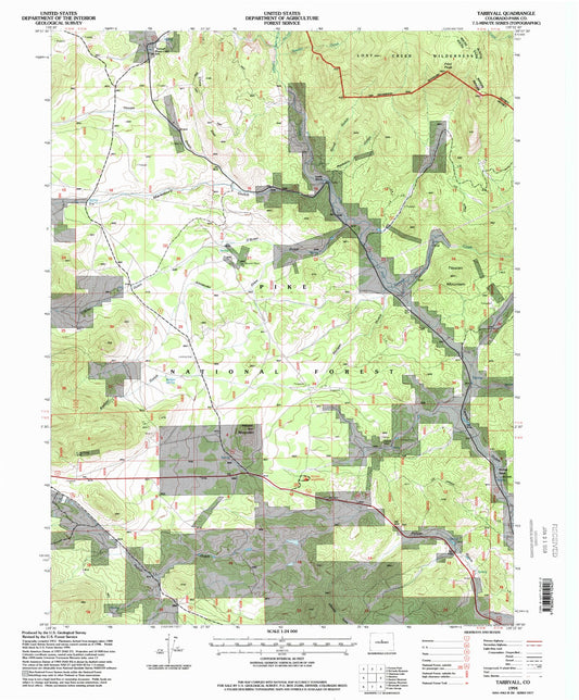 Classic USGS Tarryall Colorado 7.5'x7.5' Topo Map Image