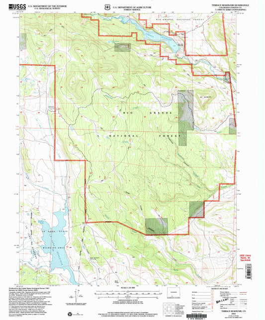 Classic USGS Terrace Reservoir Colorado 7.5'x7.5' Topo Map Image