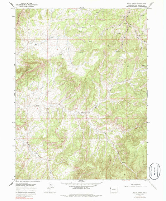 Classic USGS Texas Creek Colorado 7.5'x7.5' Topo Map Image