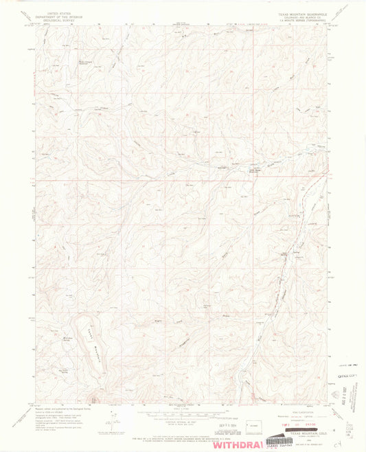 Classic USGS Texas Mountain Colorado 7.5'x7.5' Topo Map Image