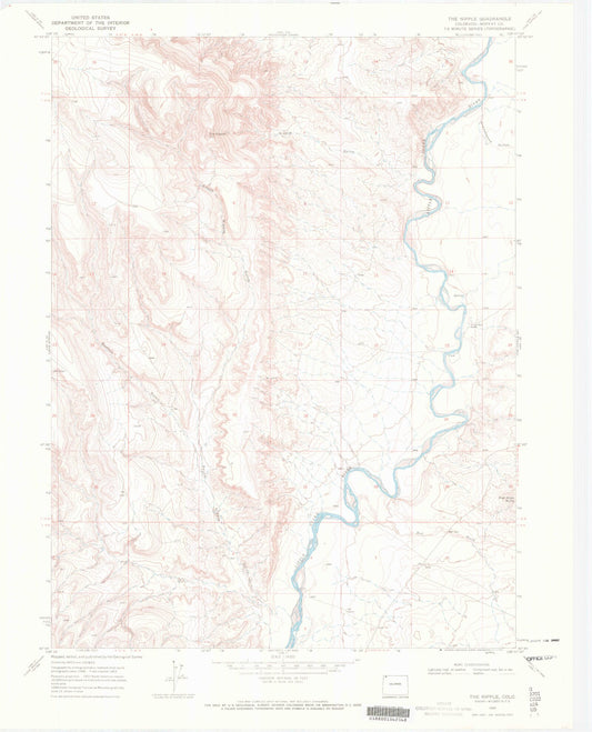 Classic USGS The Nipple Colorado 7.5'x7.5' Topo Map Image