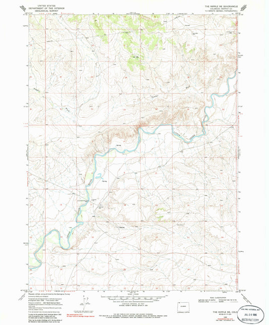 Classic USGS The Nipple NE Colorado 7.5'x7.5' Topo Map Image