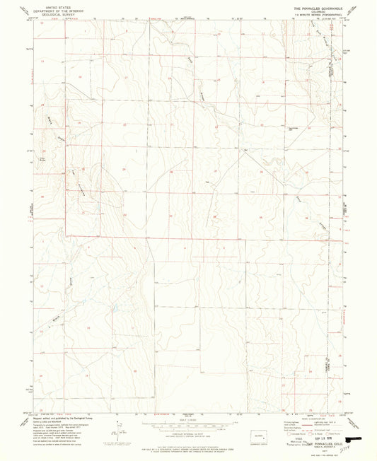 Classic USGS The Pinnacles Colorado 7.5'x7.5' Topo Map Image