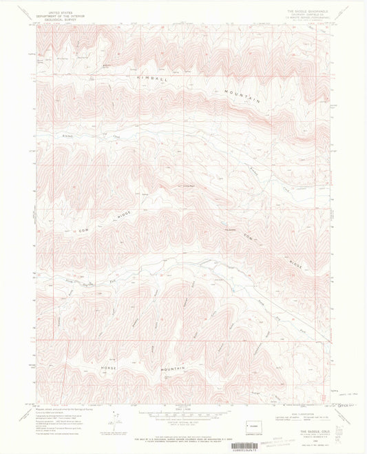 Classic USGS The Saddle Colorado 7.5'x7.5' Topo Map Image