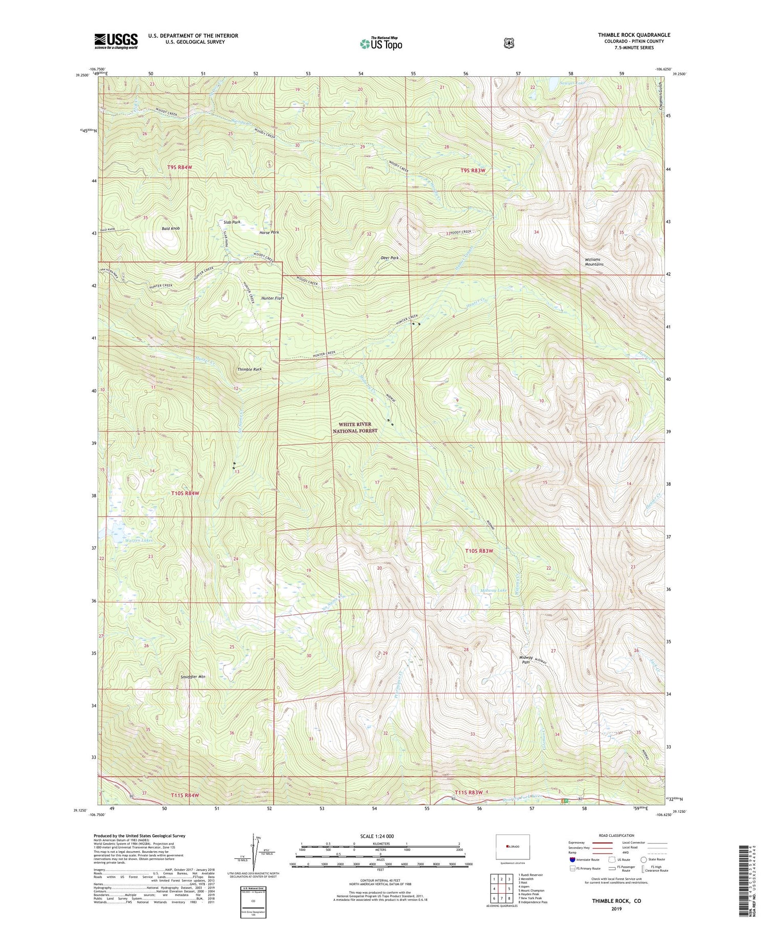 Thimble Rock Colorado US Topo Map Image