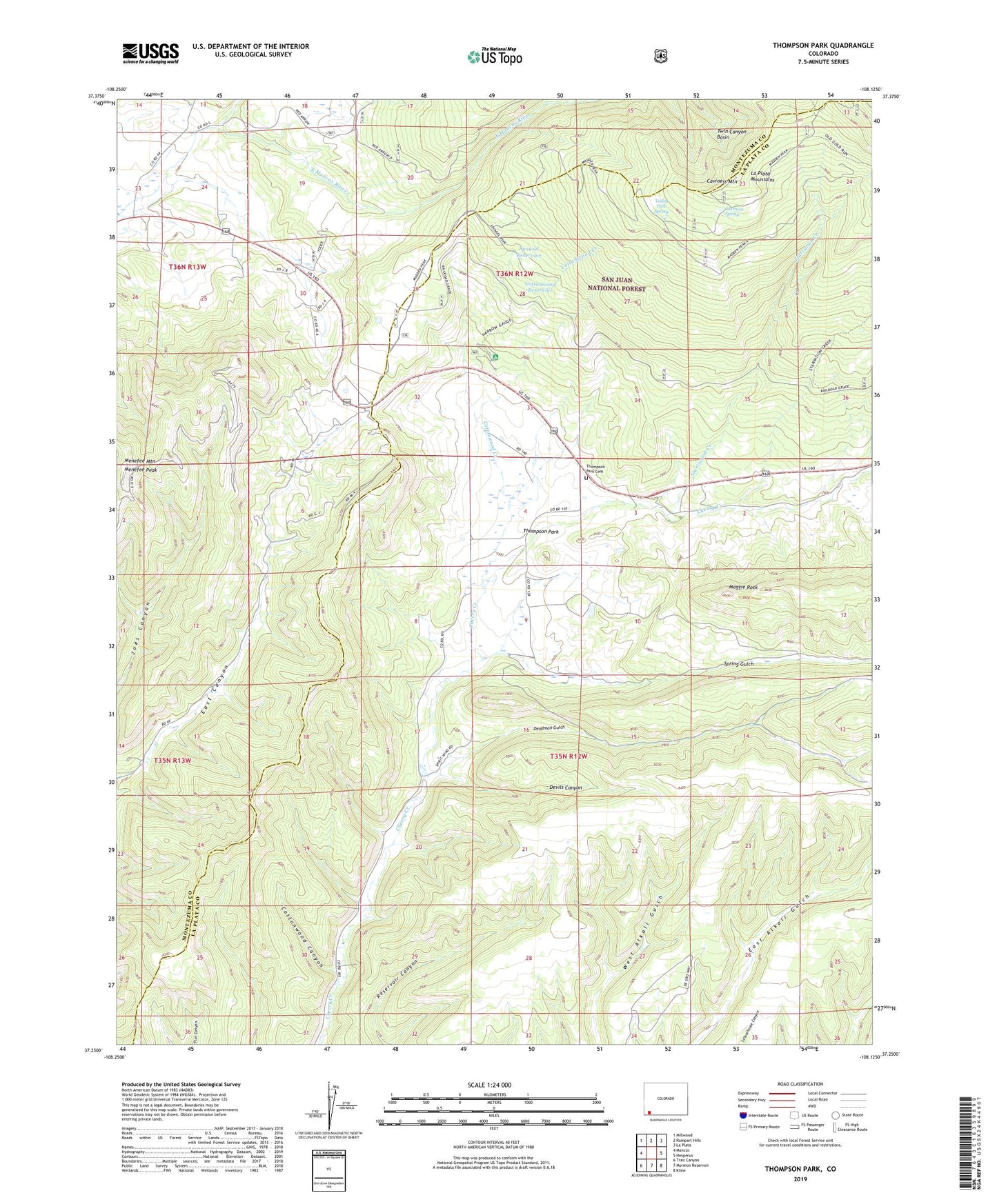 Thompson Park Colorado US Topo Map Image
