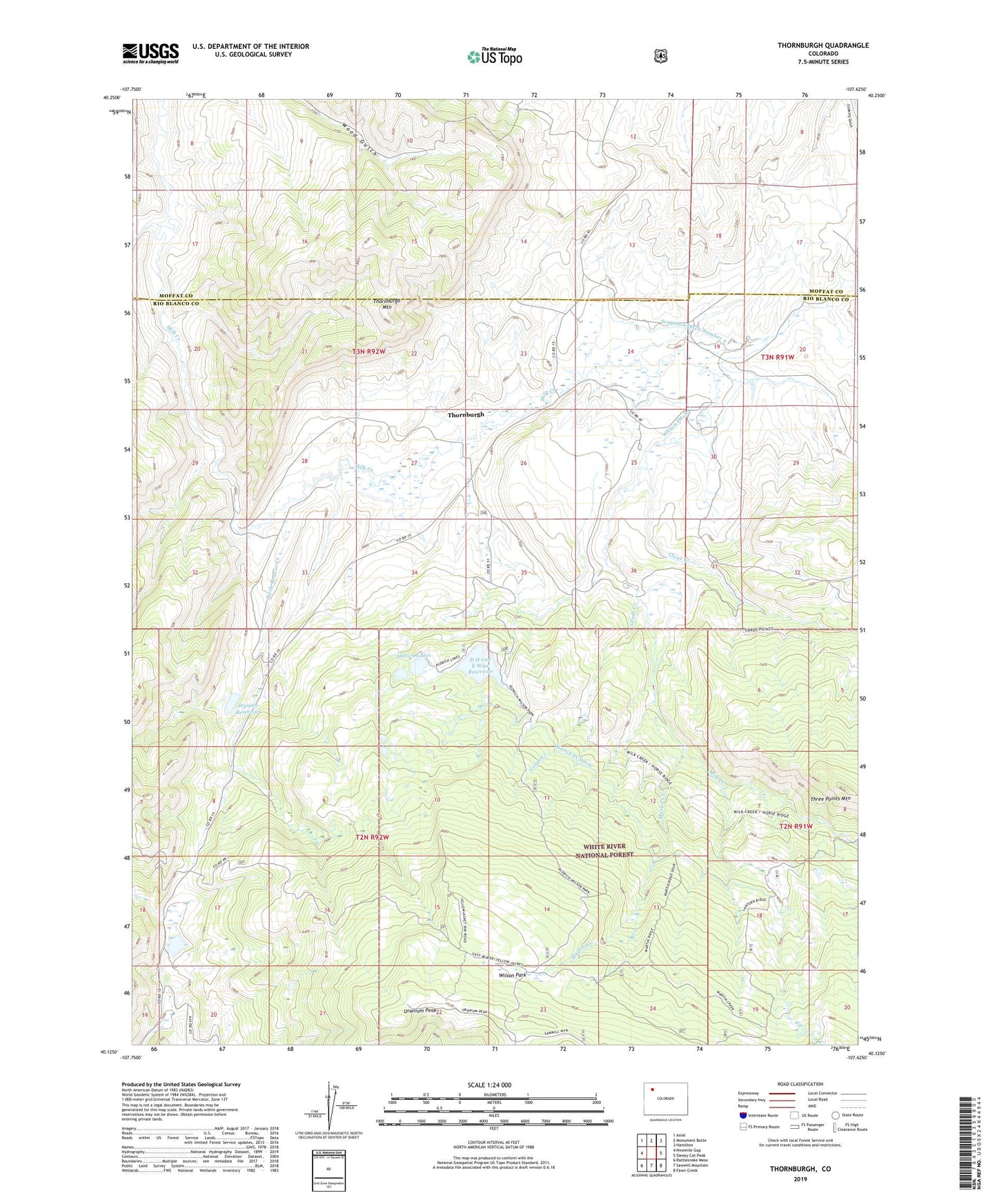 Thornburgh Colorado US Topo Map Image
